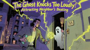 The Ghost Knocks Too Loudly, Attracting Neighbor's Beating