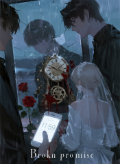 jimeng-2026-03-14-8182-插画、古风插画、电影感、故事感、 哥特美学_破碎时钟_红白玫瑰_雨夜医院_双重…