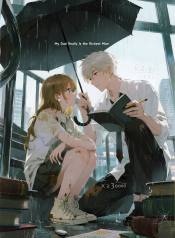 jimeng-2026-03-30-7206-插画、漫画感插画、电影感、故事感、 暴雨倾盆的图书馆玻璃幕墙前，18岁的少女（金…