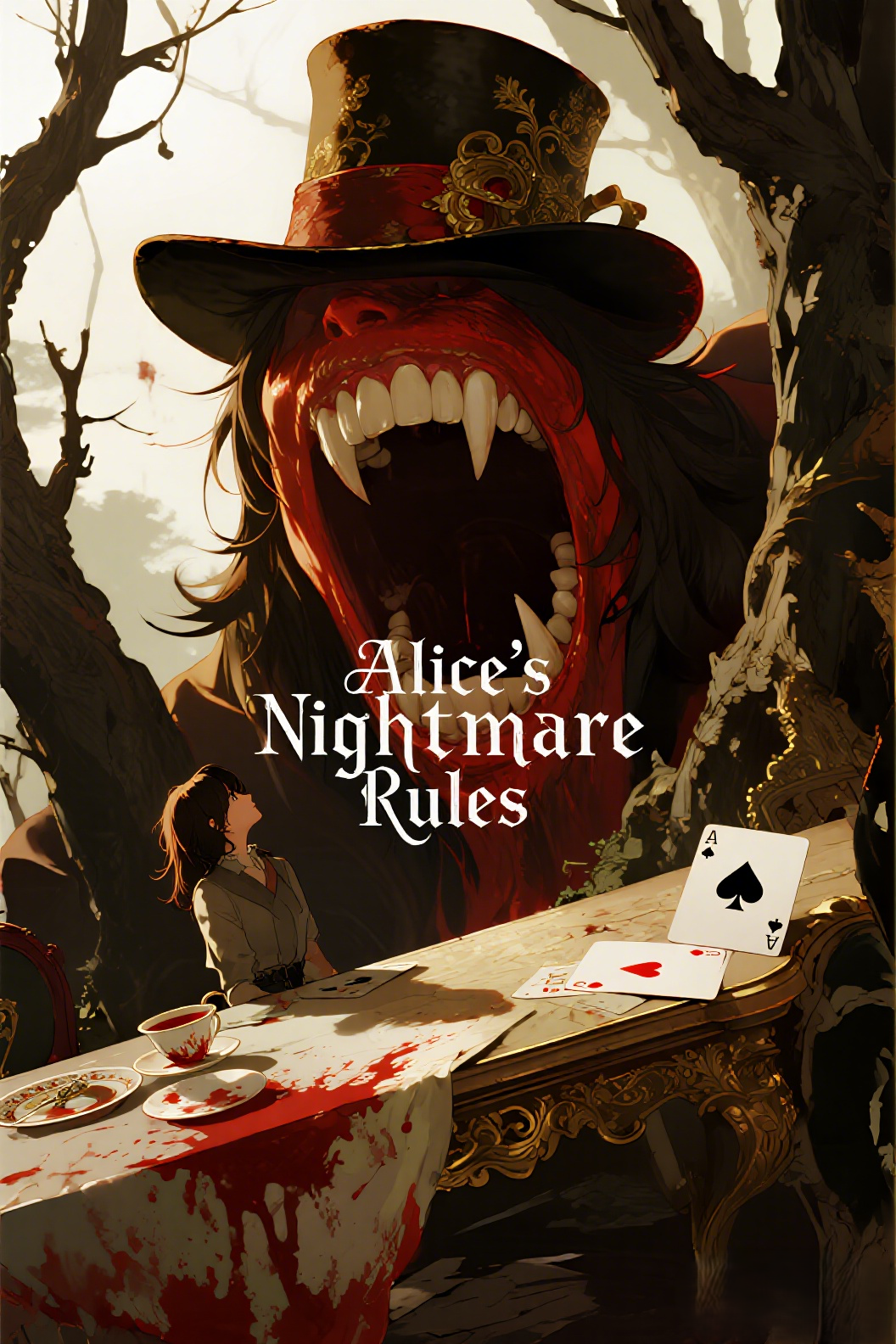 jimeng-2026-04-02-8659-插画、古风插画、电影感、故事感、氛围感 封面采用倾斜、不对称的构图，以增强不安与…