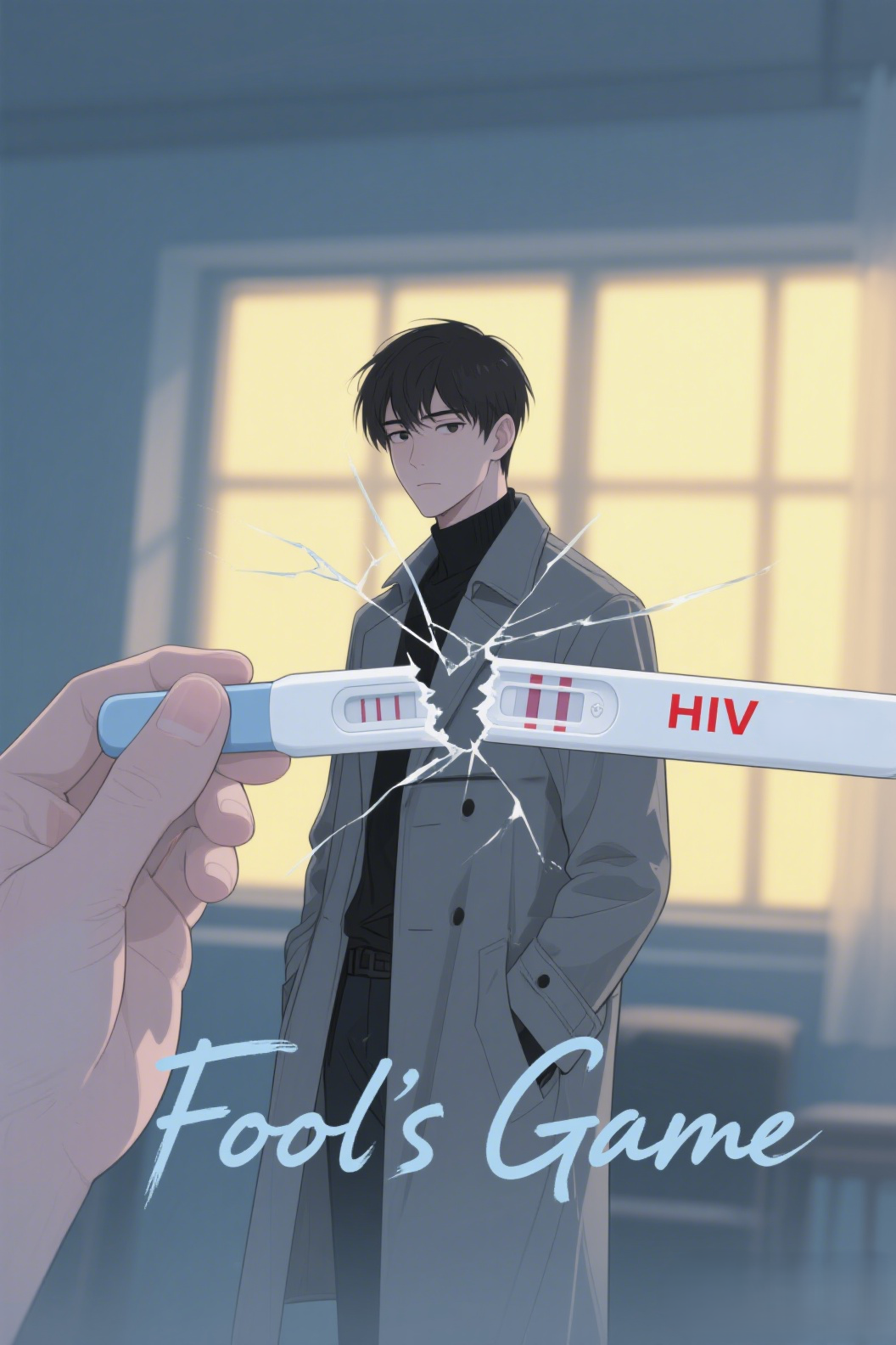 jimeng-2026-04-03-7104-插画、日漫插画、电影感、故事感、氛围感 画面采用冷峻的蓝灰色调为主，营造疏离、压…