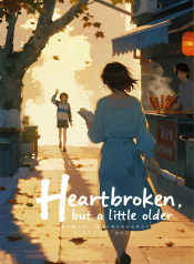 jimeng-2026-04-10-6553-插画、古风插画、漫画感插画、电影感、故事感、氛围感 黄昏时分的海城街头，女主穿浅…