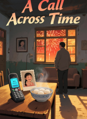 jimeng-2026-04-10-1863-插画、漫画感插画、漫画感插画、电影感、故事感、氛围感 时空通话、父女诀别、201…