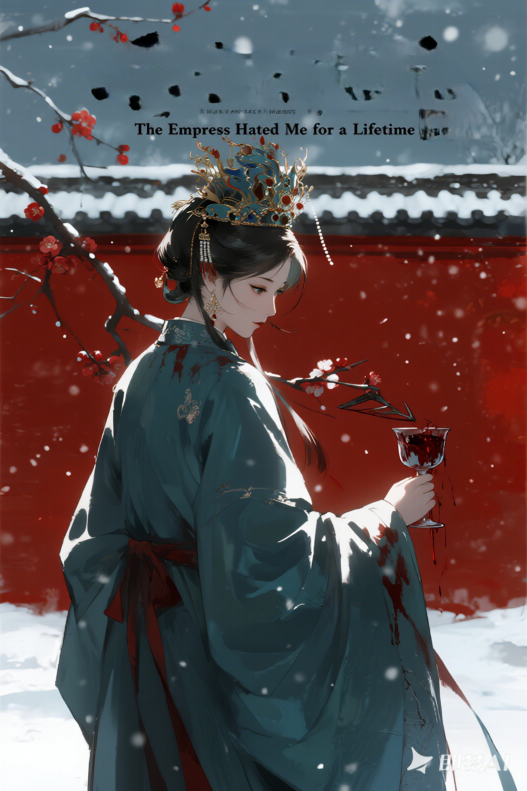 jimeng-2026-04-16-1951-插画、古风插画、电影感、故事感、氛围感 中国古风，电影级质感，雪夜，皇宫，红墙白…