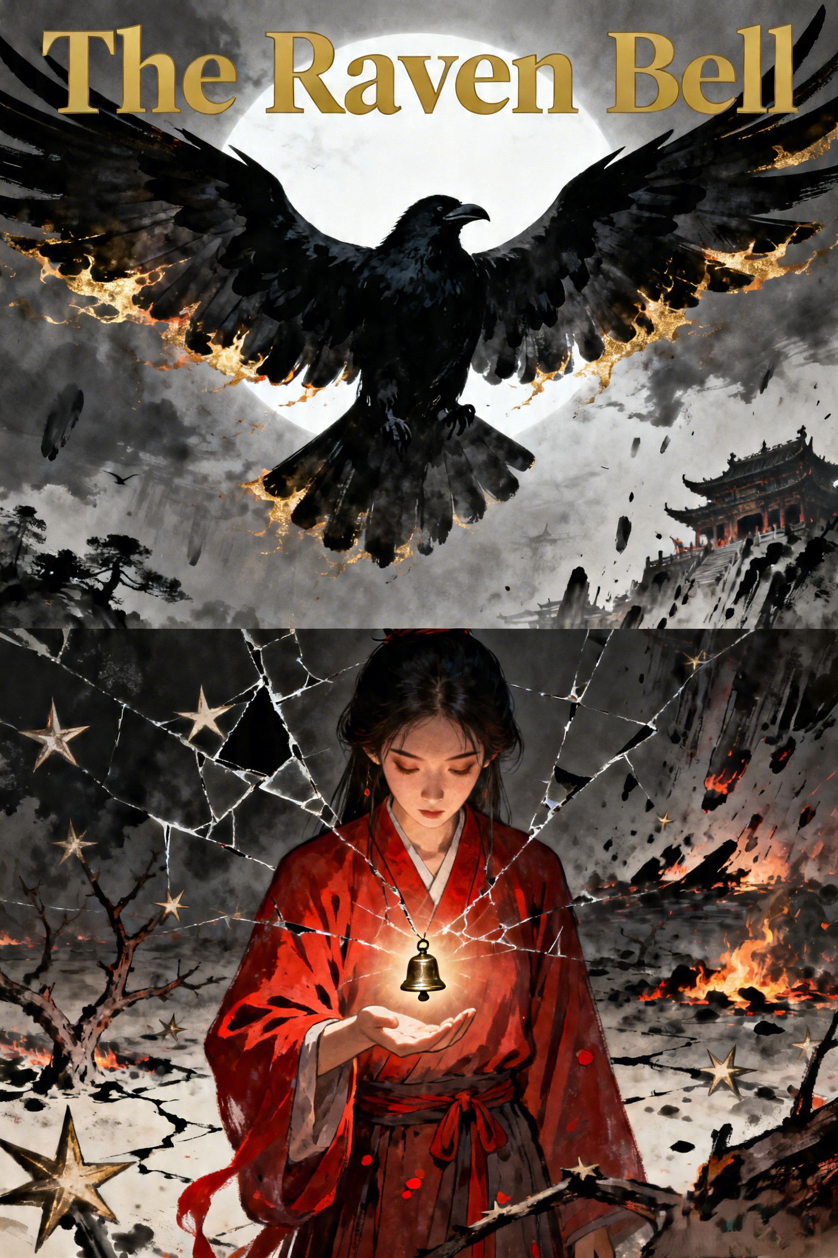 jimeng-2026-04-21-6043-插画、古风插画、漫画感插画、电影感、故事感、氛围感 电影级海报，新中式奇幻美学，…