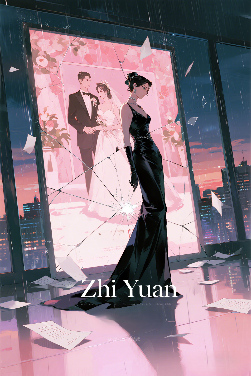 jimeng-2026-04-22-5930-插画、古风插画、漫画感插画、电影感、故事感、氛围感 电影海报质感，冷色调，高冷御…