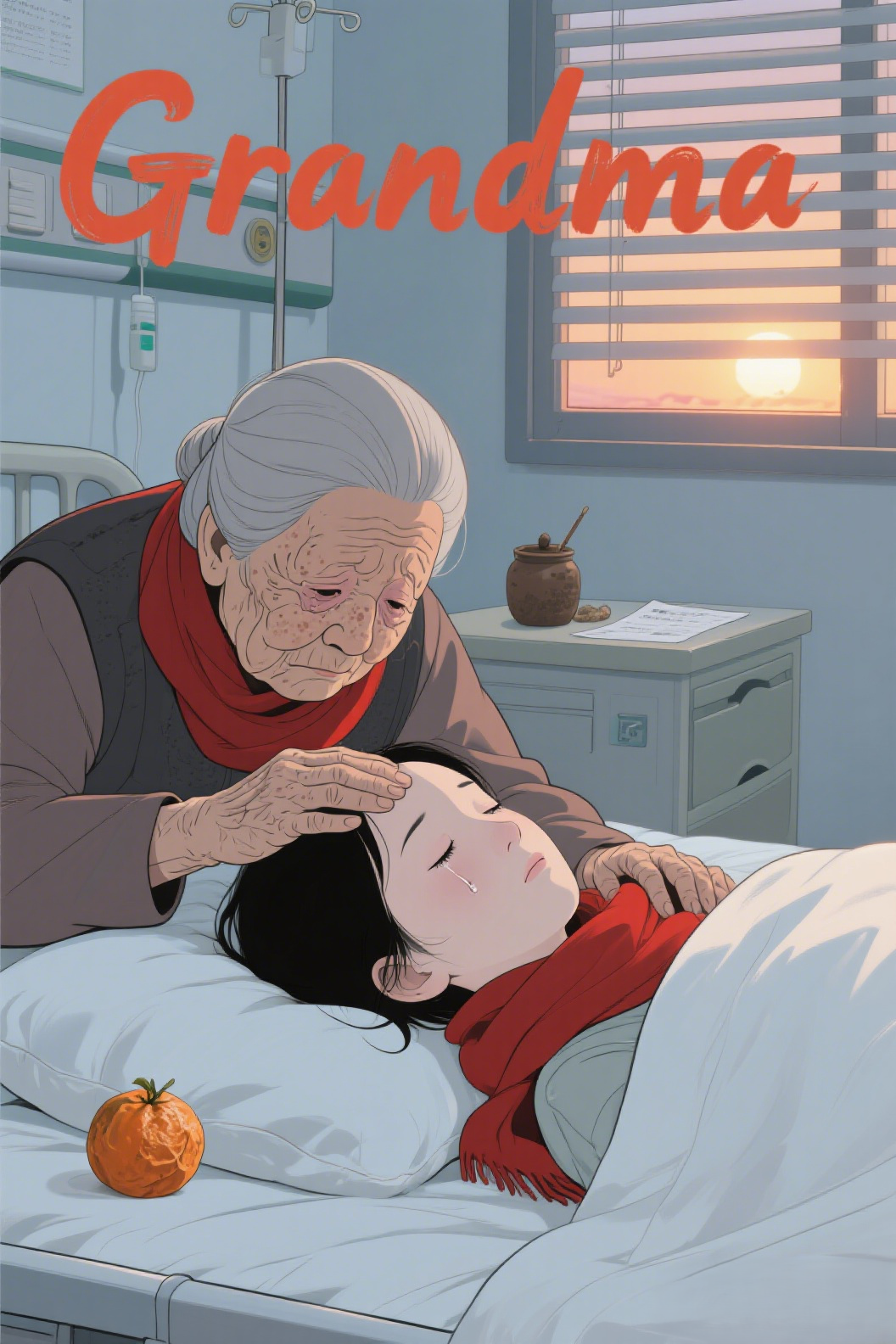 jimeng-2026-04-24-2189-插画、古风插画、漫画感插画、电影感、故事感、氛围感 画面的视觉中心是外婆的一双手…