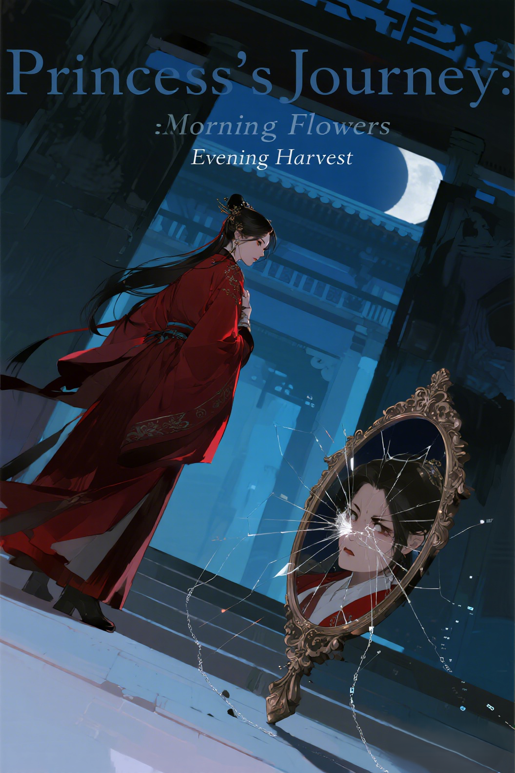 jimeng-2026-04-28-8068-插画、古风插画、漫画感插画、电影感、故事感、氛围感 中国古风、唐代宫殿、暗黑学术…