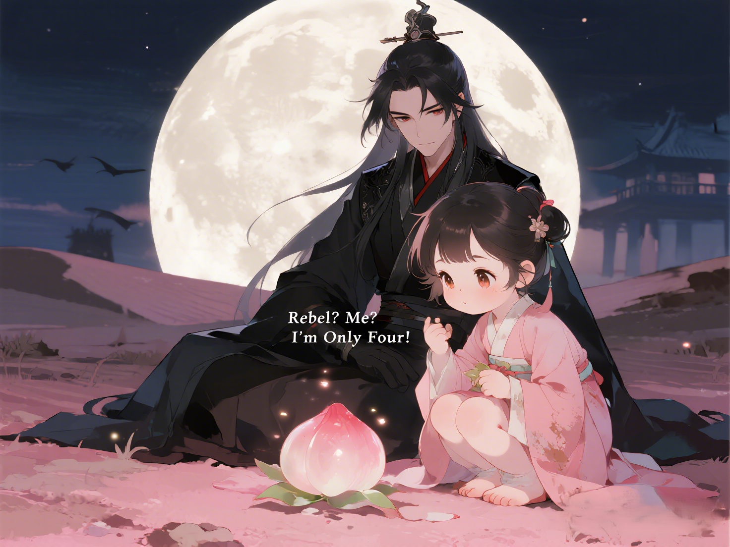 jimeng-2026-04-28-8793-插画、古风插画、漫画感插画、电影感、故事感、氛围感 中国古风，电影级构图，四岁小…