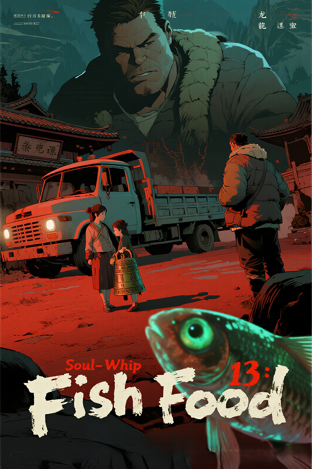 jimeng-2026-05-26-5926-插画、漫画感插画、电影感、故事感、氛围感，番茄风格 中式恐怖，电影级光照，巨大的…