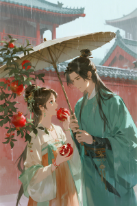 Pomegranate Blossoms Aflame