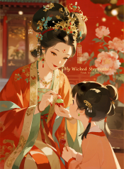 jimeng-2026-07-29-1879-插画、漫画感插画、电影感、故事感、氛围感 华丽暖光，凤冠霞帔的诰命夫人浅笑，指尖…